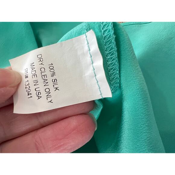 Amanda Uprichard Draped Surplice Flutter Sleeve Top Seafoam Green S - Picture 6 of 6